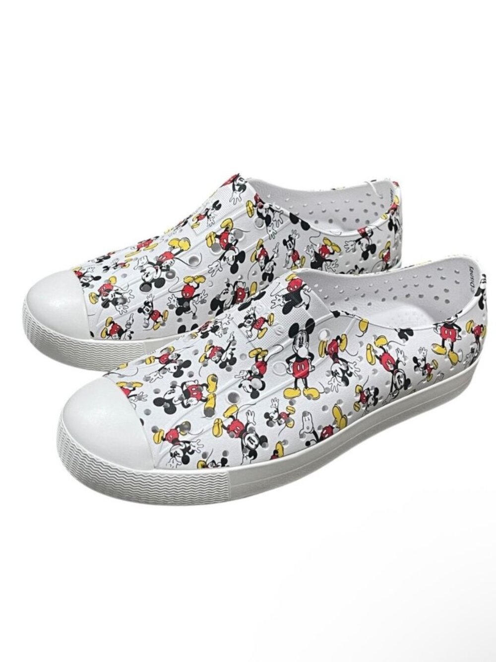 Mens 12 Native x Disney Jefferson Print Mickey Mouse Slip-Ons Sneakers Shoes